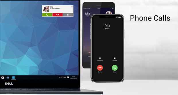 Dell Mobile Connect synchronizes Android or iOS smartphones with Windows 10