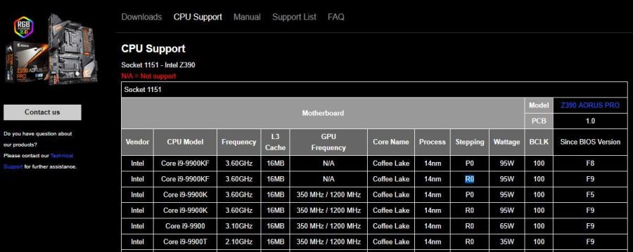 Intel Coffee Lake updated for R0 Stepping to rival between Core 9th Gen vs. AMD Ryzen 3000