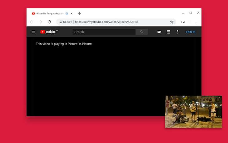 The picture-in-picture mode now available as default for Chrome 70