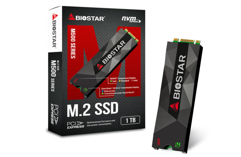 M500, Biostar introduces new NVMe Biostar M500 SSDs with RGB temperature profile, Optocrypto