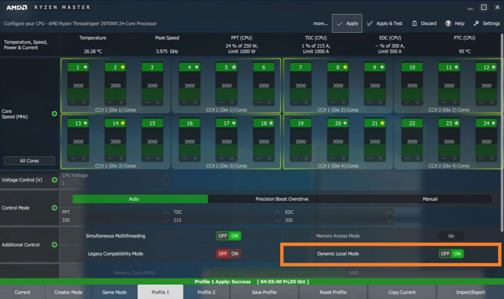 Dynamic Local Mode, Dynamic Local Mode, AMD optimized the game performance of its Ryzen Threadripper, Optocrypto