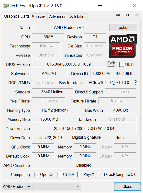 AMD Radeon VII, Review AMD Radeon VII 16GB HBM2: Vega at 7nm, Optocrypto