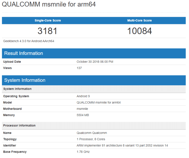 Snapdragon 8150, Snapdragon 8150 positions lower than Apple&#8217;s A12 Bionic in Geekbench test, Optocrypto