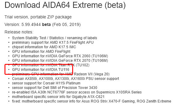 TU116, AIDA 64 supports TU116: GTX 1660 / 1660 Ti are added to AIDA 64 and are about to be released, Optocrypto