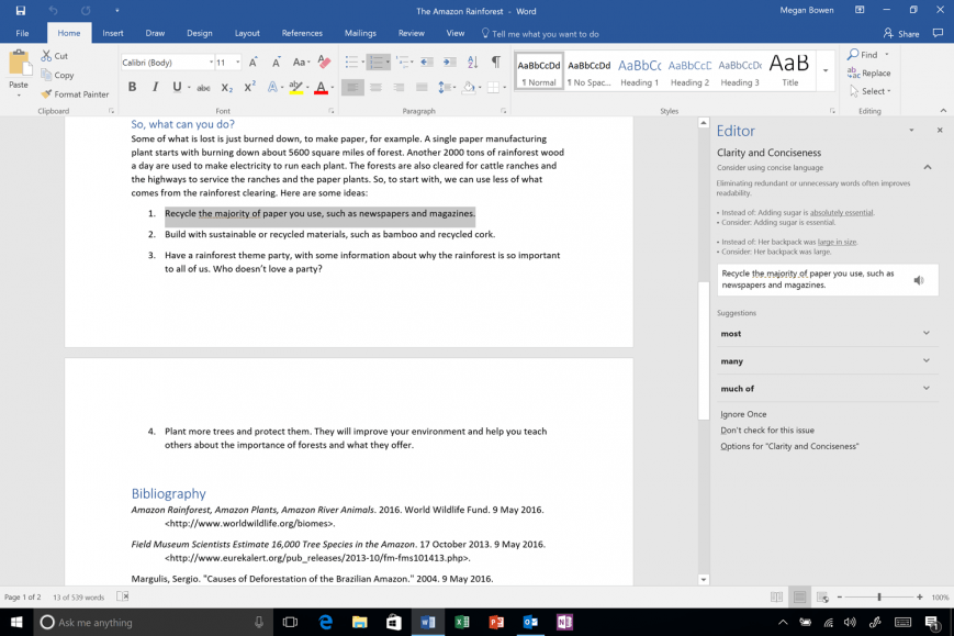 Microsoft Word Artificial Intelligence Correction for Styles