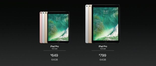 New iPad Pro 2017 from Apple, sizes 10.5 and 12.9 inches, 120 Hz With Pro Motion