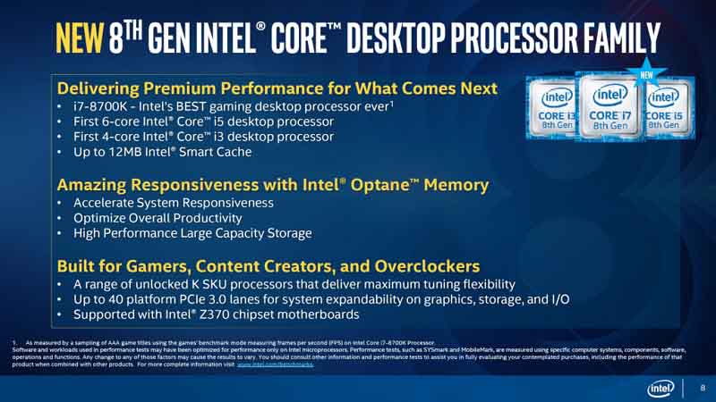 Intel officially announces its eighth-generation Coffee Lake processors for desktop PCs, Optocrypto