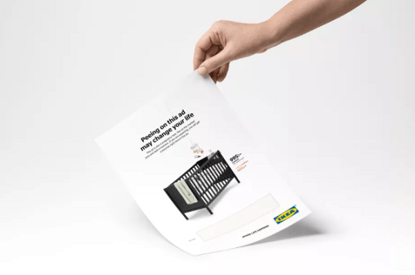 Ikea adds a pregnancy test in a paper ad
