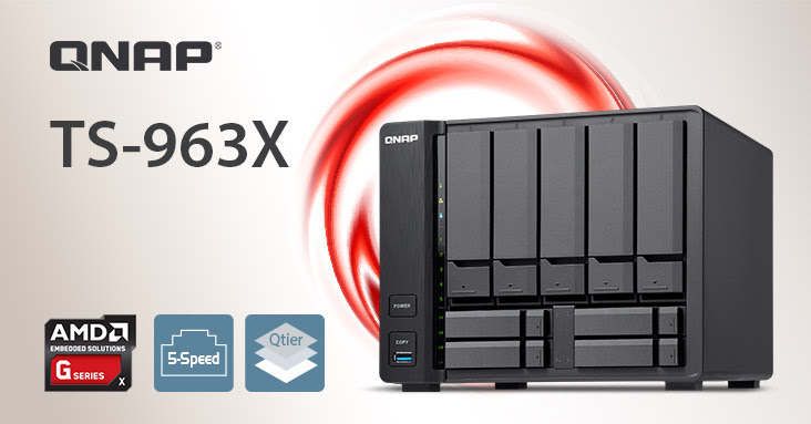 QNAP TS-963X, an AMD hardware-based 9-bay NAS is released