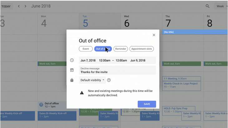 Out-of-office mode, Google Calendar integrates Out-of-office mode into your service, Optocrypto