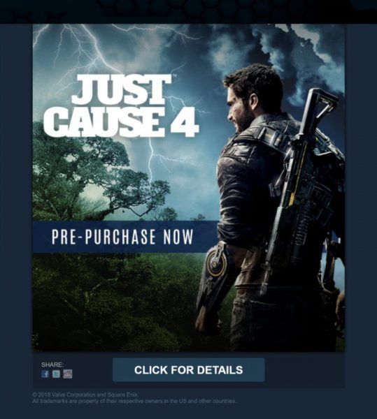 Steam filters out the Just Cause 4 ad, Steam filters out the Just Cause 4 ad, Optocrypto