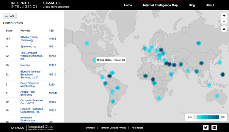 How to use the Oracle Internet Intelligence Map to view threats in real time, How to use the Oracle Internet Intelligence Map to view threats in real time, Optocrypto