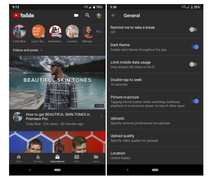 dark theme, The YouTube dark theme for Android is already reaching some users, Optocrypto