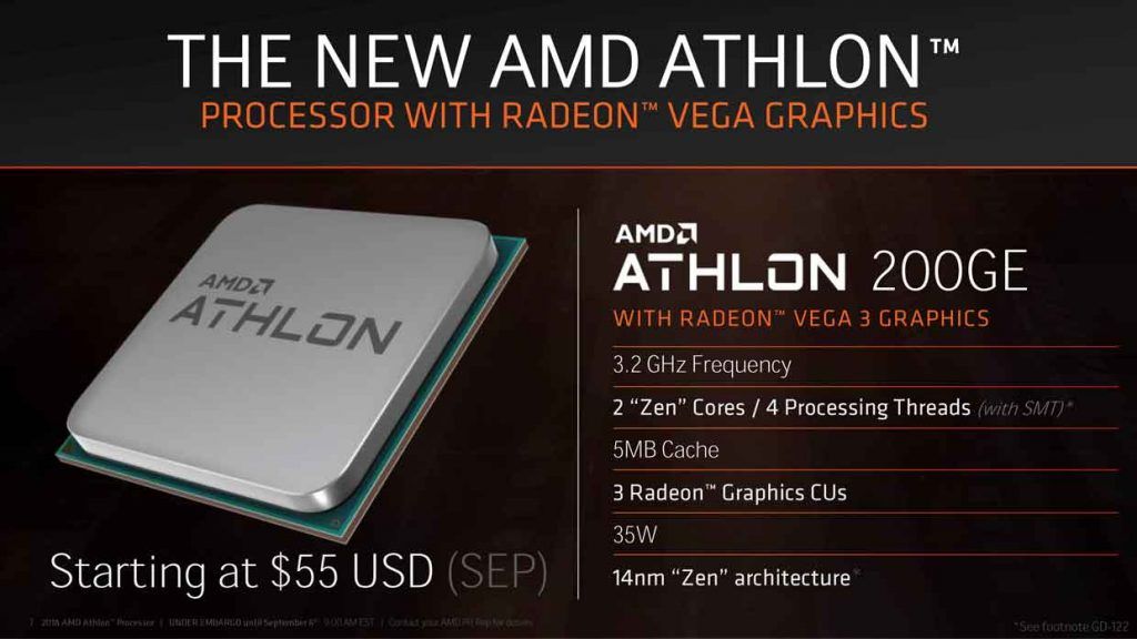 AMD Athlon 200GE now available and priced for only 56.90 Euro