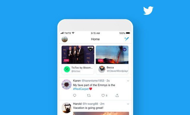 Twitter, Twitter adds live streams broadcasts of followed profiles at top of feeds, Optocrypto