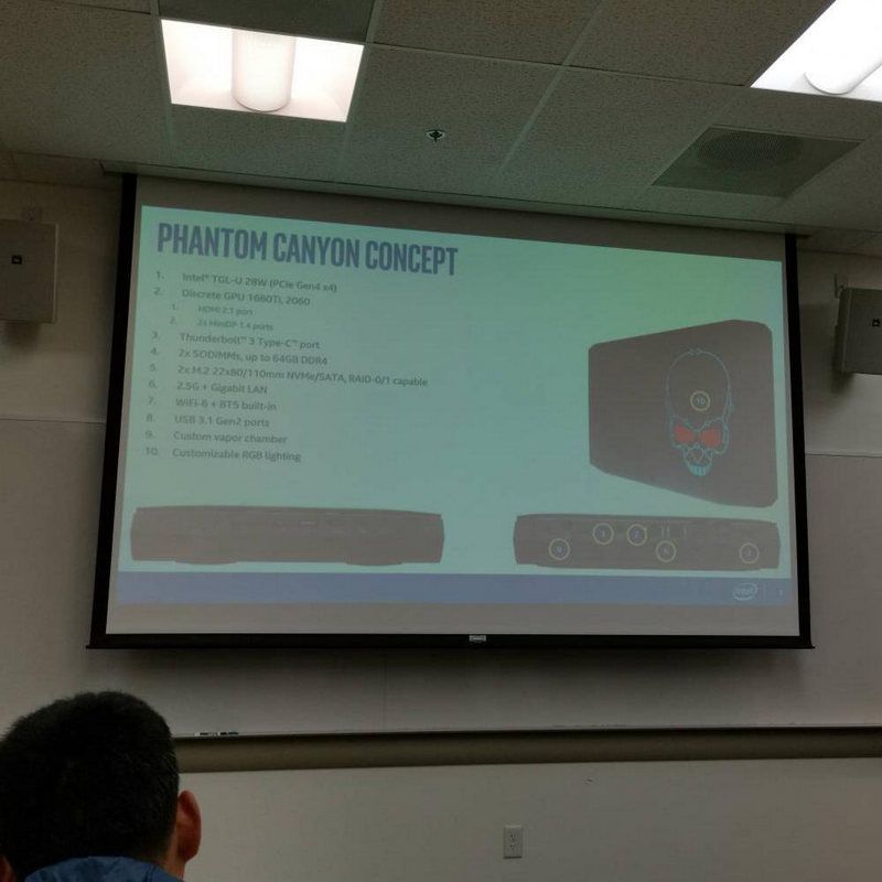 Phantom Canyon, Intel NUC Phantom Canyon, two variants screened with Tiger Lake CPUs, Optocrypto