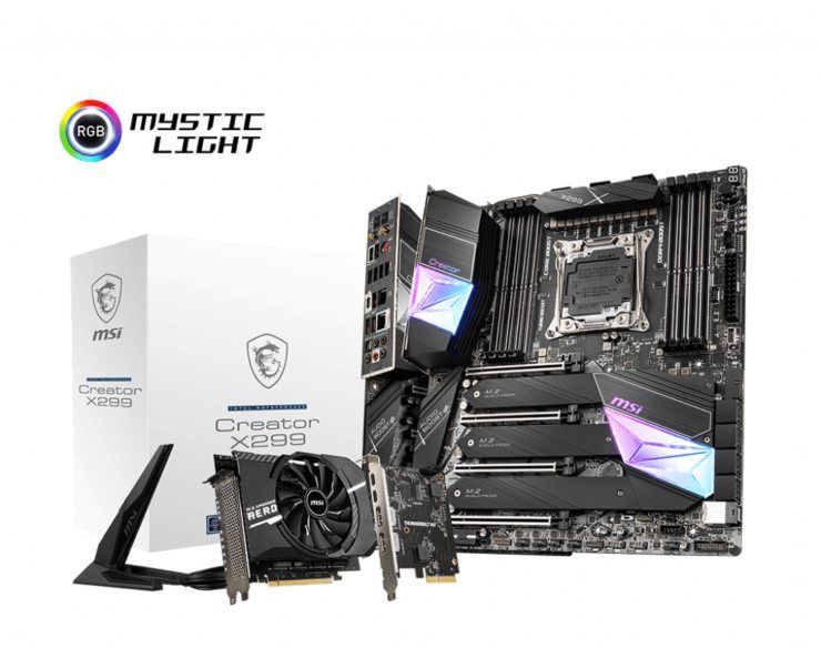MSI offers Creator X299, X299 Pro 10G and X299 Pro models for the professional market