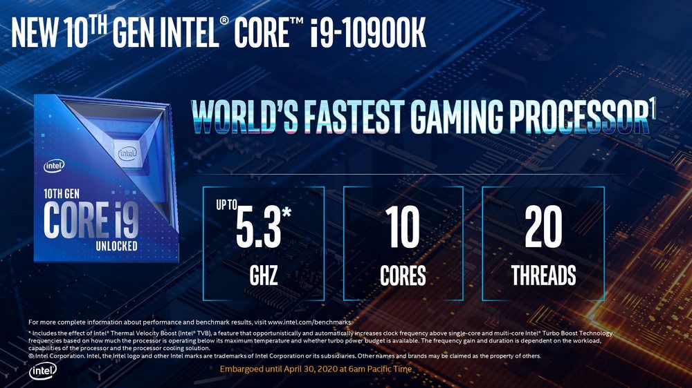 Intel Core i9-10900K reaches 5.4 GHz on all cores
