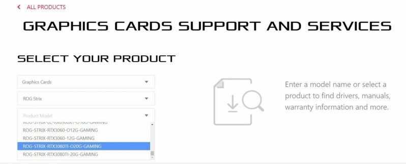 RTX 3060, Nvidia RTX 3060, Asus lists ROG Strix model on its support page, Optocrypto