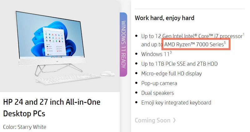 Ryzen 7000, Ryzen 7000 series appeared on HP official website with launch in 2022, Optocrypto