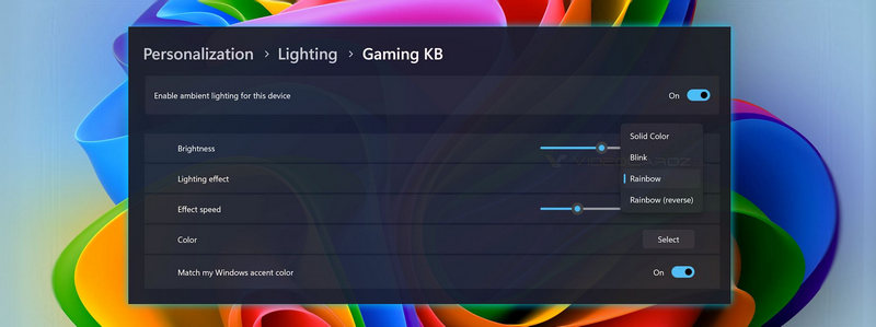 Windows 11, Windows 11 could control RGB lighting, Optocrypto